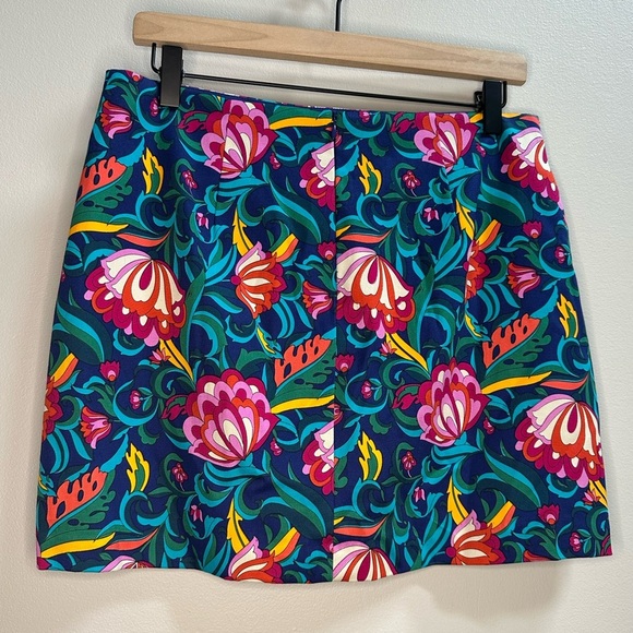 Trina Turk 'Rico' Floral-Print A-Line Mini-Skirt | Bengal Blue Multi | Women’s 6 - Picture 6 of 12